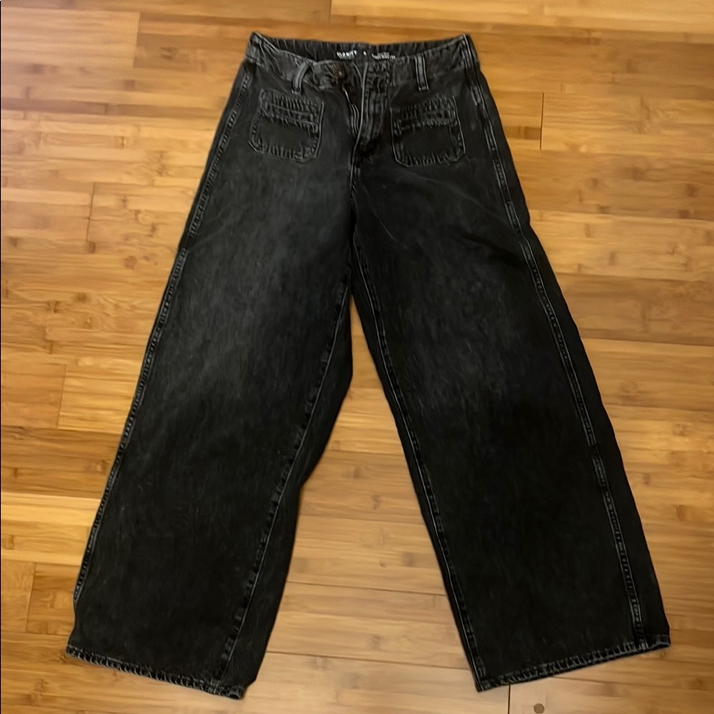 Old Navy Black High-Rise Baggy Wide Leg Jeans
